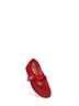 Red fishnet ballet flats