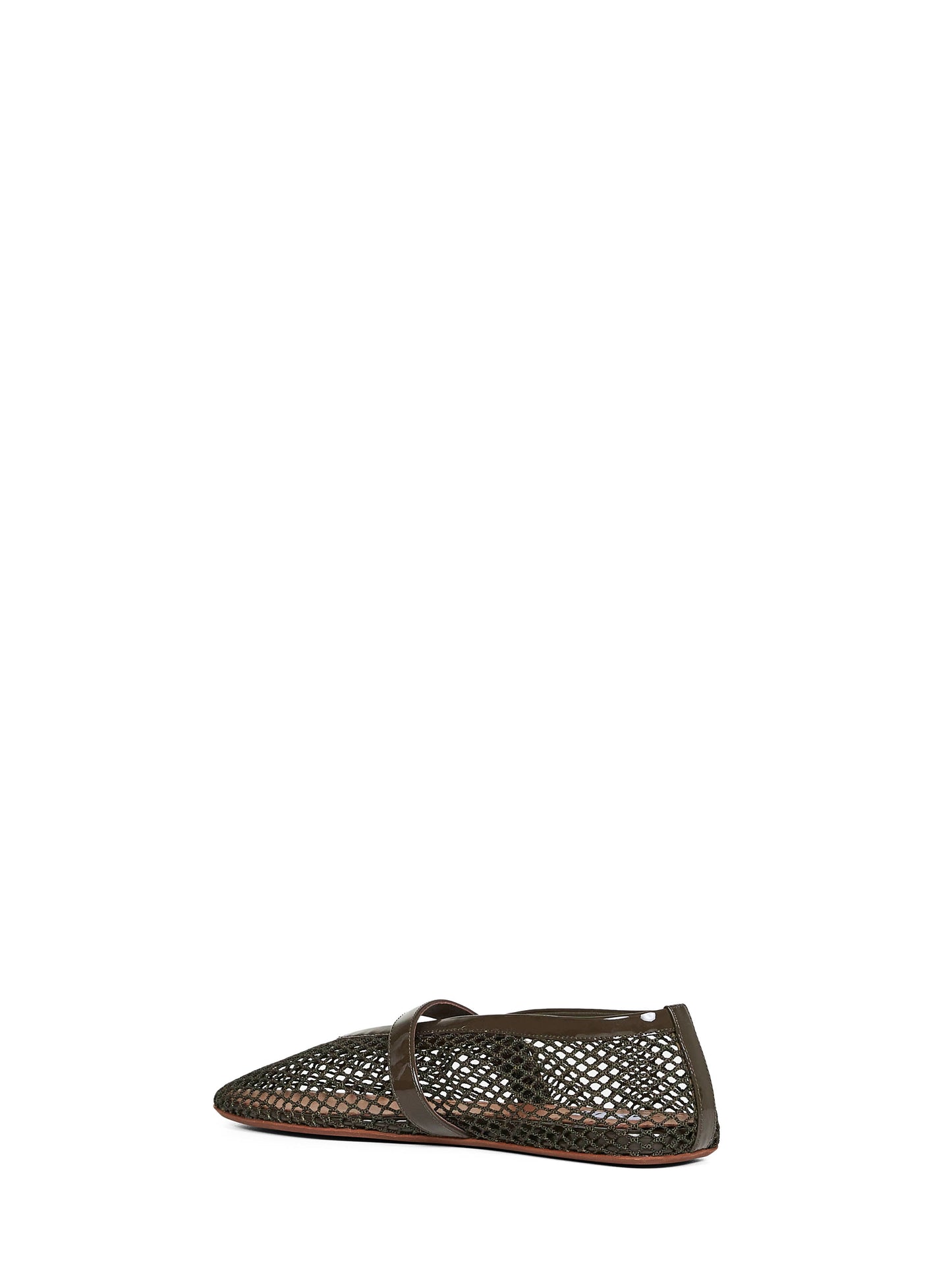 Khaki fishnet ballet flats