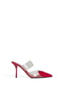 Raspberry PVC and patent leather Le Cœur mules