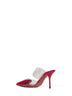 Raspberry PVC and patent leather Le Cœur mules