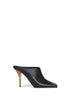 Black leather Square mules