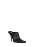 Black leather Square mules