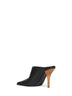 Black leather Square mules