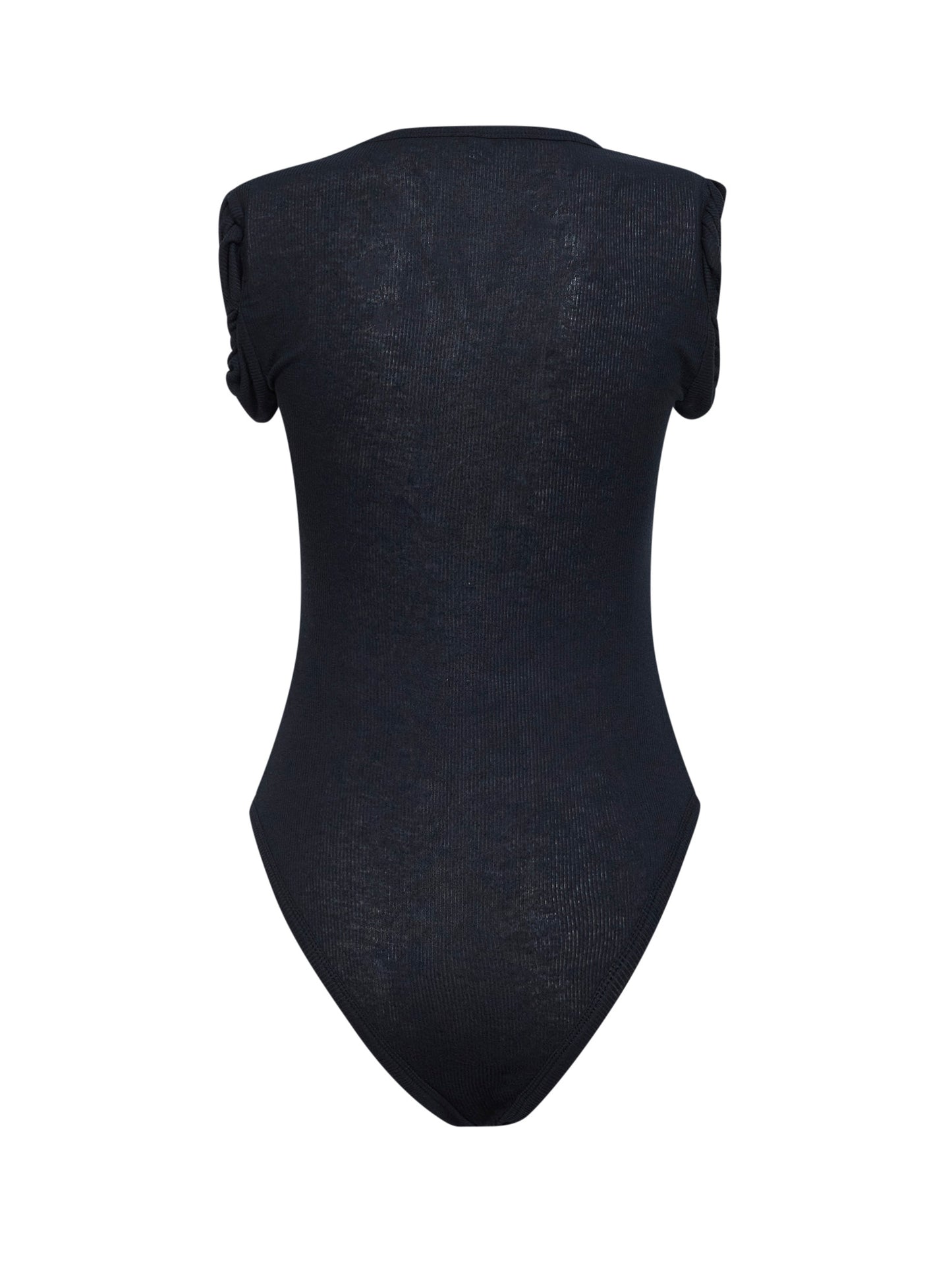 Black ribbed modal and cashmere blend bodysuit