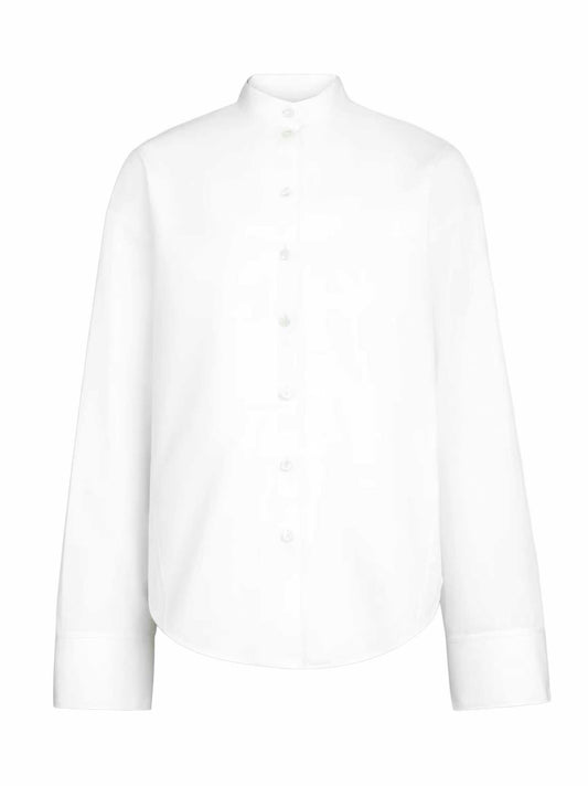 White poplin layered shirt<BR/>