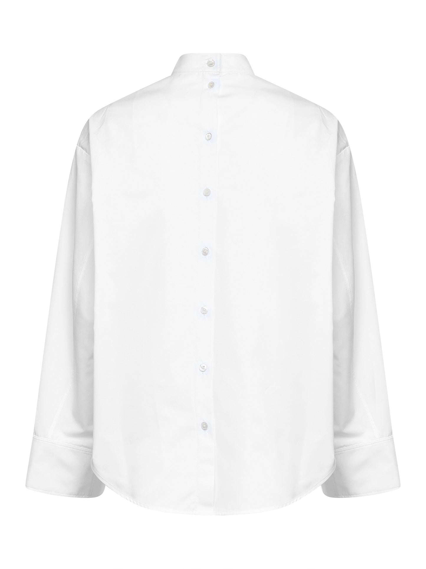 Camicia a strati in popeline bianco<BR/>