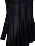 Black viscose knit asymmetric godet top
