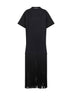 Black cotton jersey T-shirt-style fringed dress