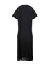 Black cotton jersey T-shirt-style fringed dress