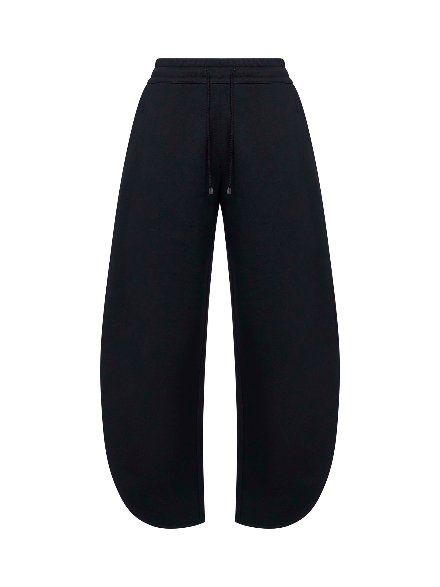 Jogger a petalo in cotone felpato nero