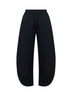 Jogger a petalo in cotone felpato nero