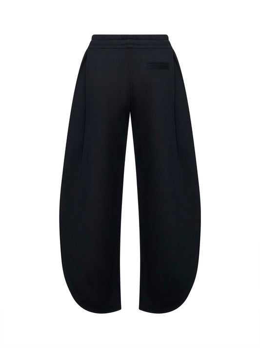Jogger a petalo in cotone felpato nero