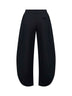 Jogger a petalo in cotone felpato nero