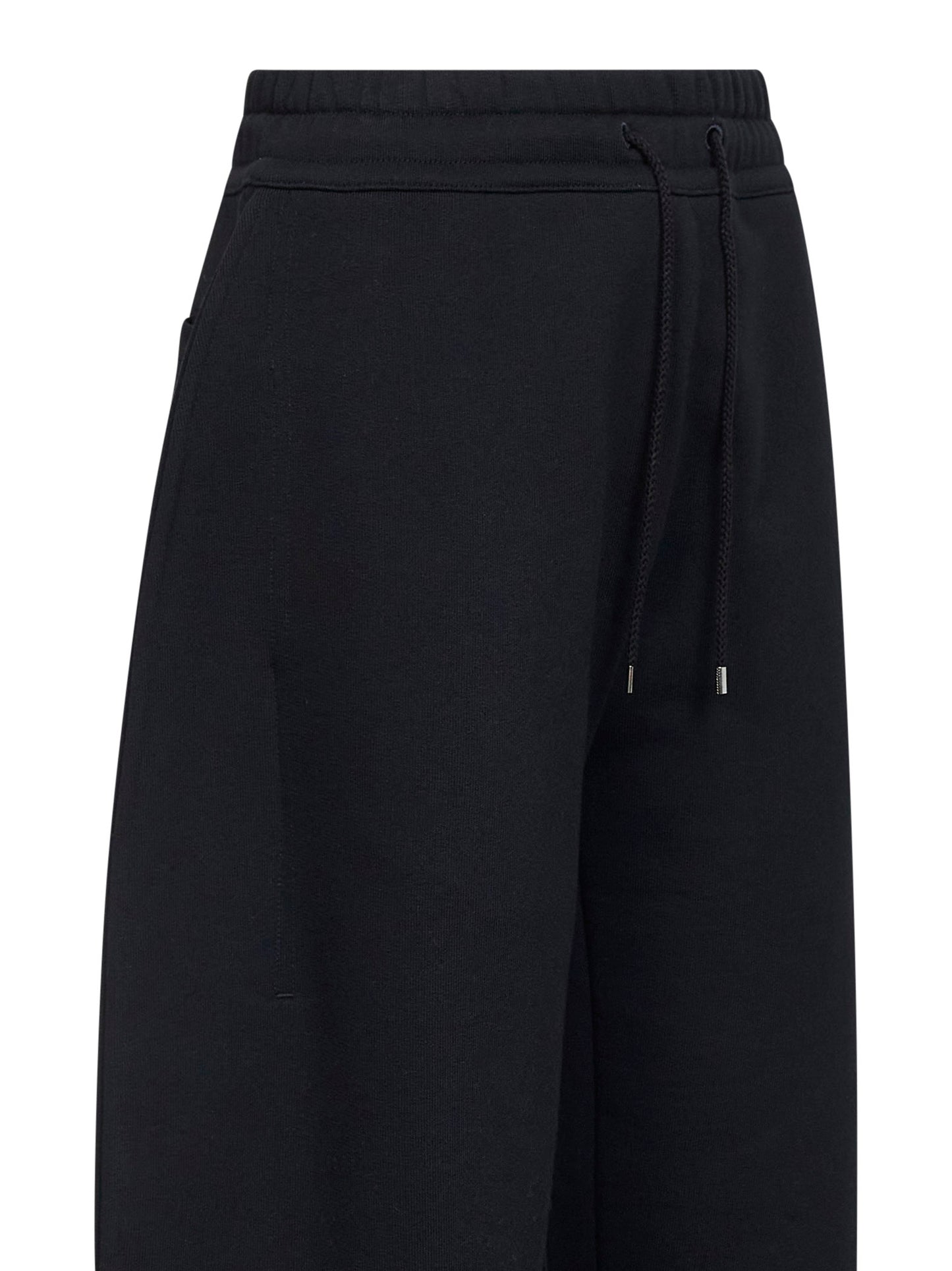 Jogger a petalo in cotone felpato nero