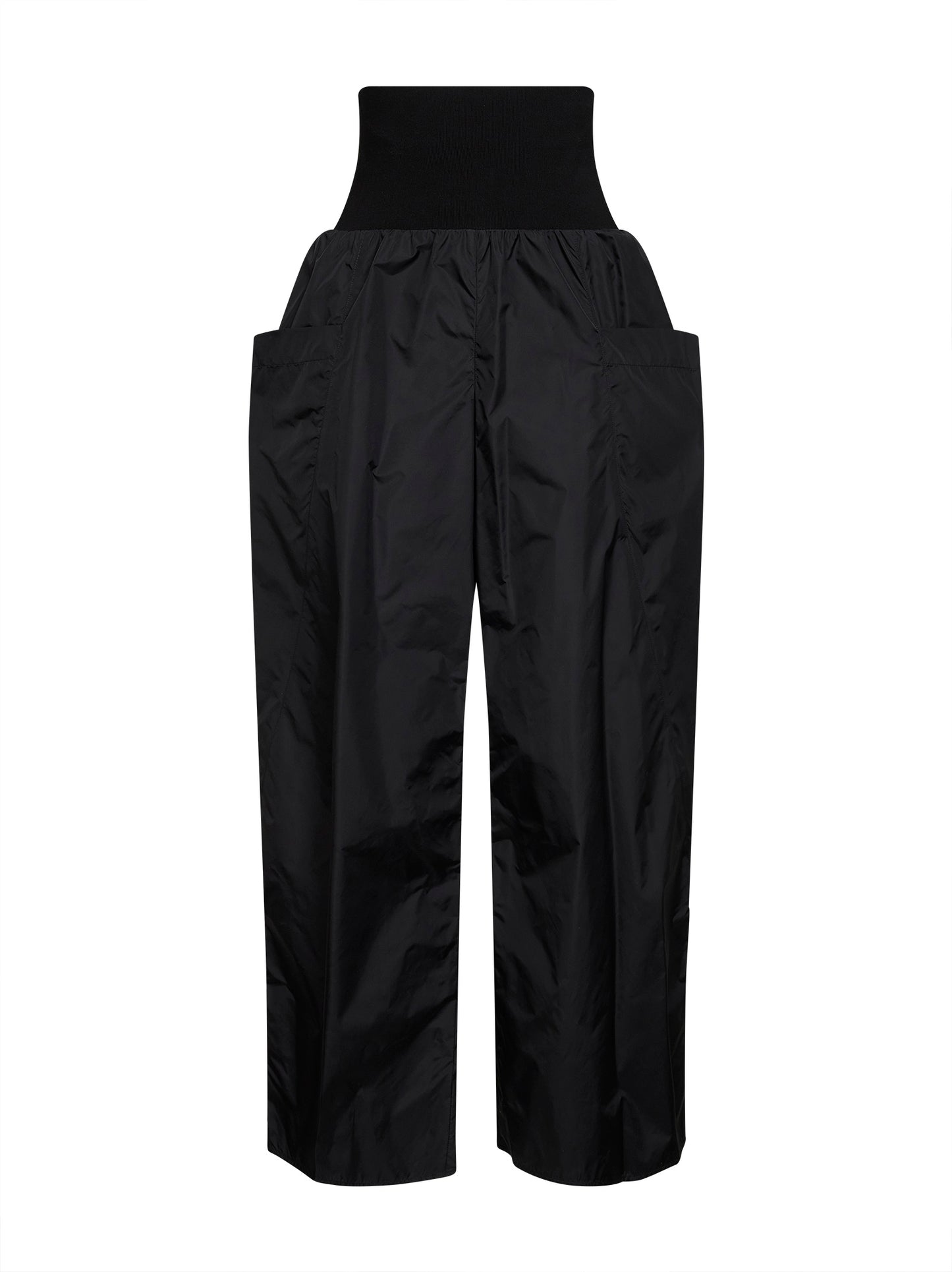 Pantaloni da tuta in nylon lucido nero