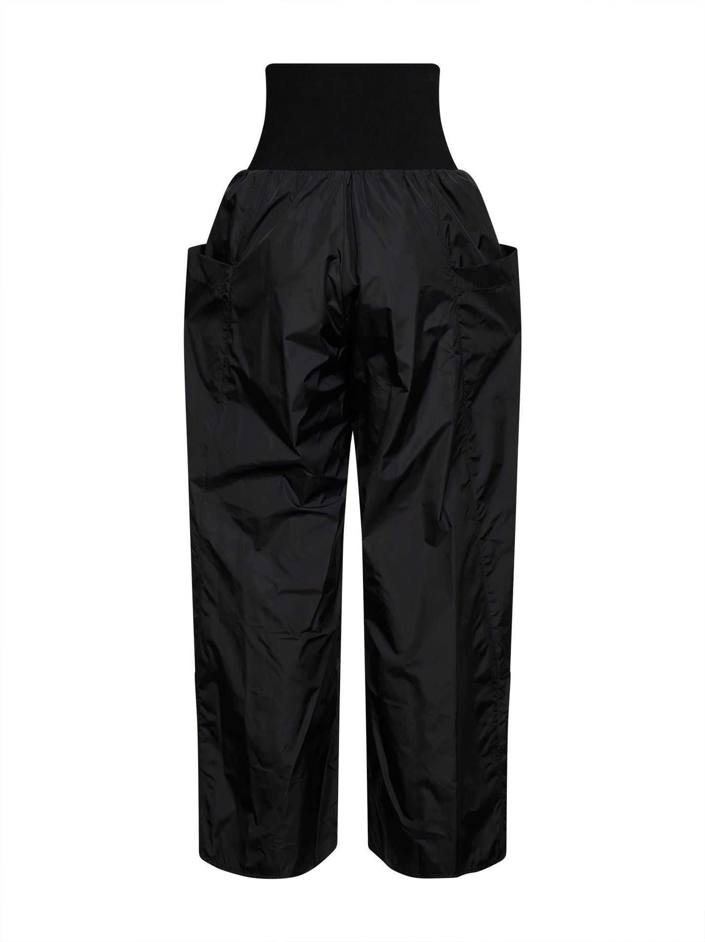 Pantaloni da tuta in nylon lucido nero