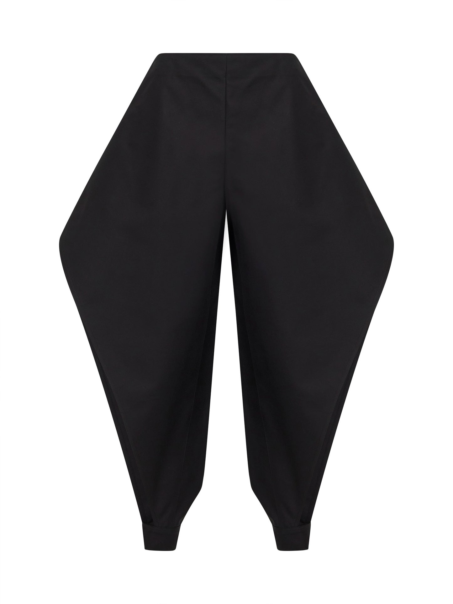 Black cotton gabardine pointed trousers