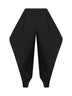 Black cotton gabardine pointed trousers