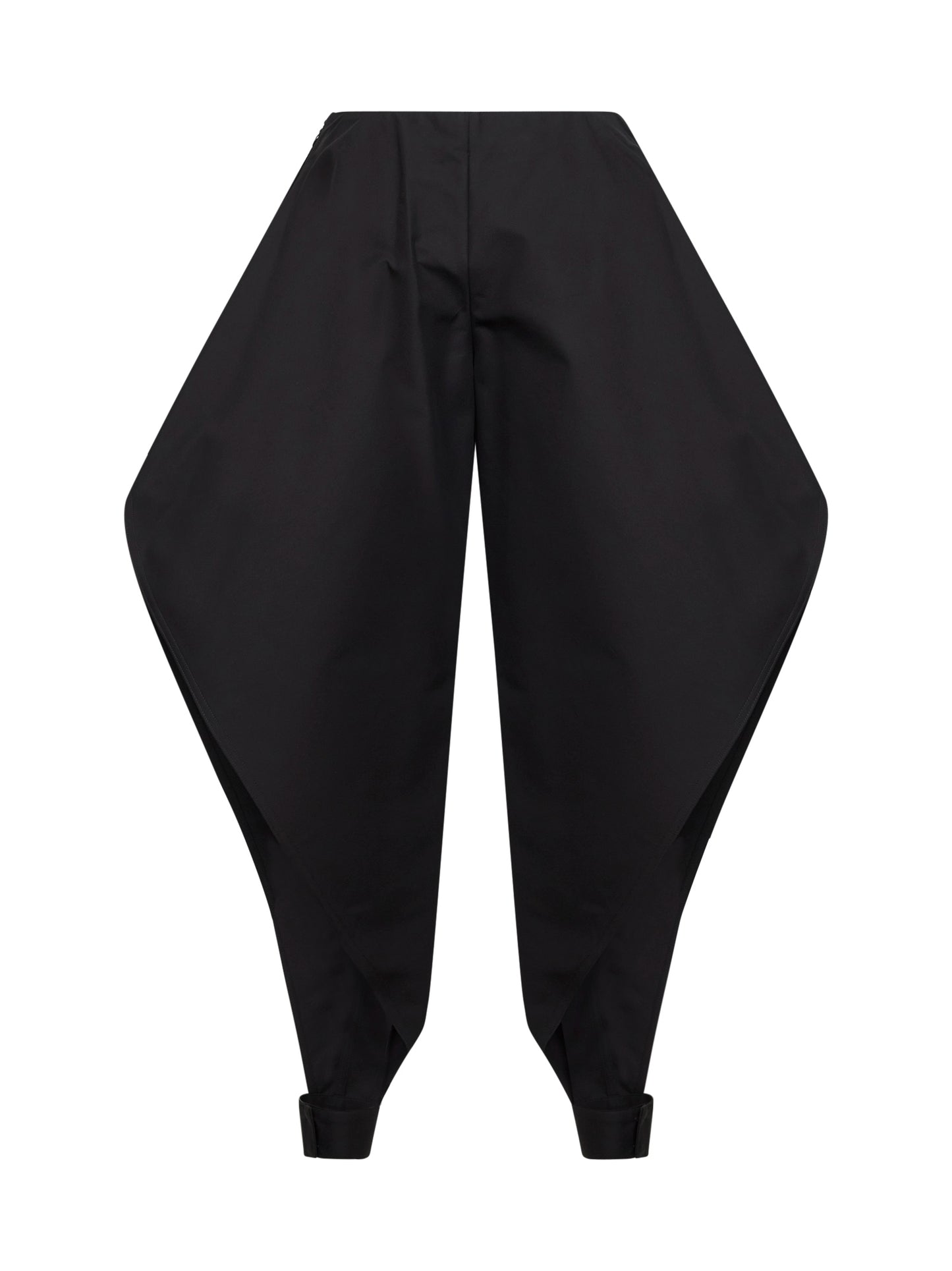 Black cotton gabardine pointed trousers