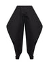 Black cotton gabardine pointed trousers