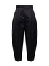 Pantaloni arrotondati in cotone e viscosa nero<BR/>