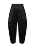 Pantaloni arrotondati in cotone e viscosa nero<BR/>