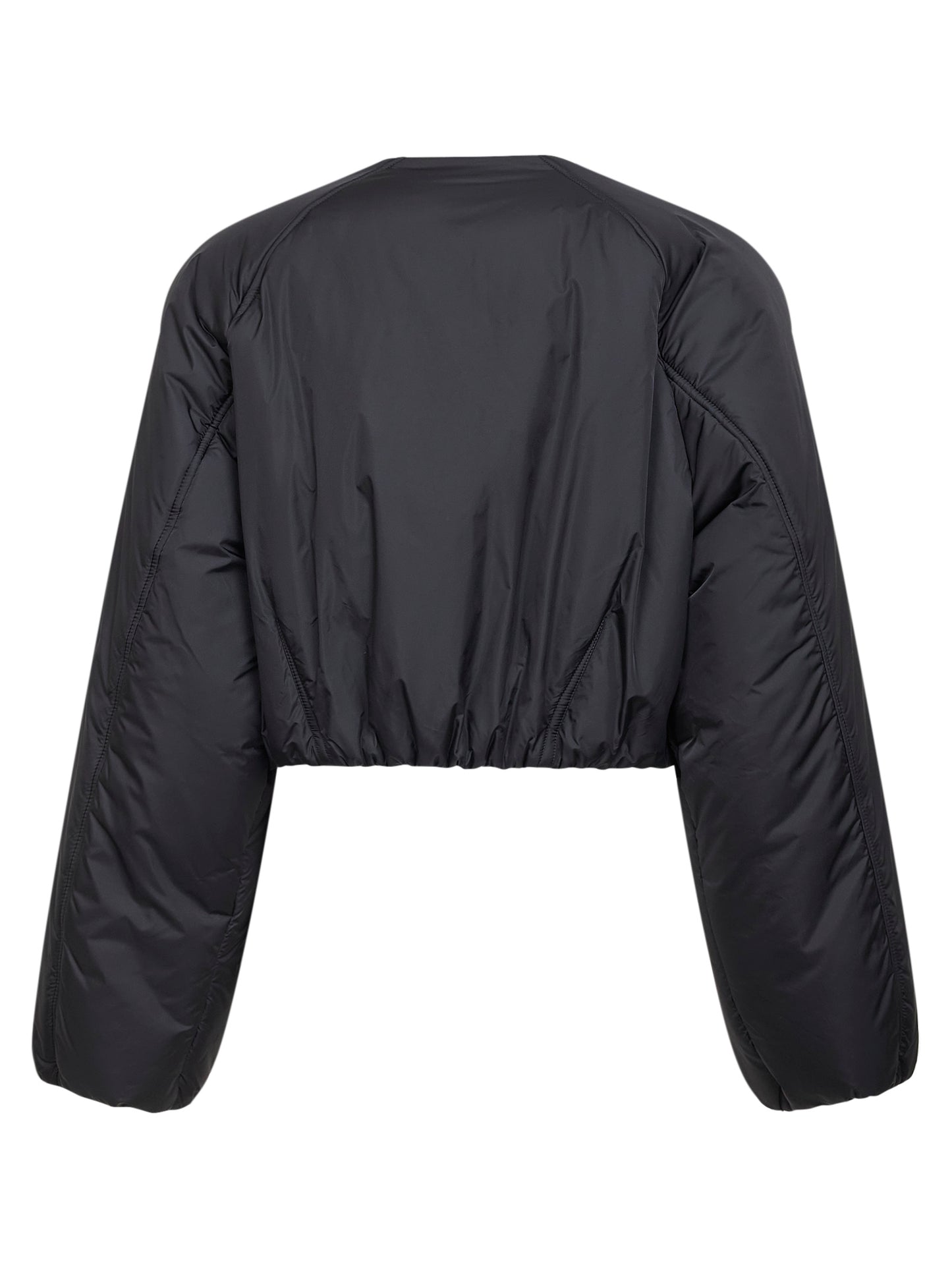 Bormber plissettato in nylon leggero nero