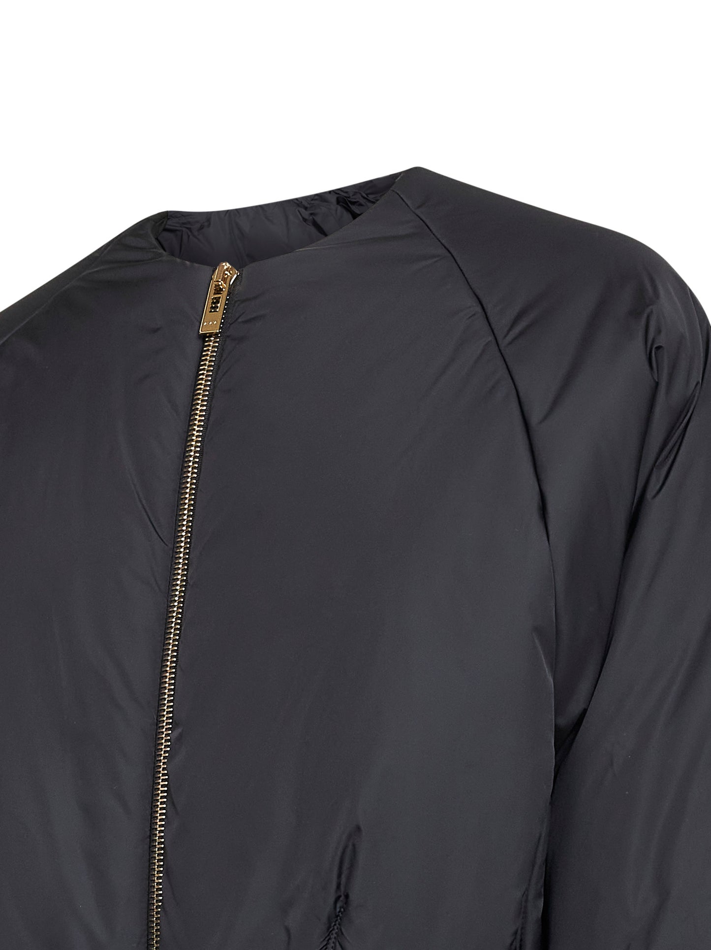 Bormber plissettato in nylon leggero nero