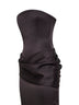 Abito bustier a colonna in crêpe di raso marrone