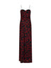 Port and black animalier-print silk georgette corset gown