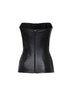 Top a corsetto lungo in nappa goffrata coccodrillo nera