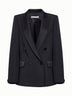 Black enver satin oversized double-breasted blazer