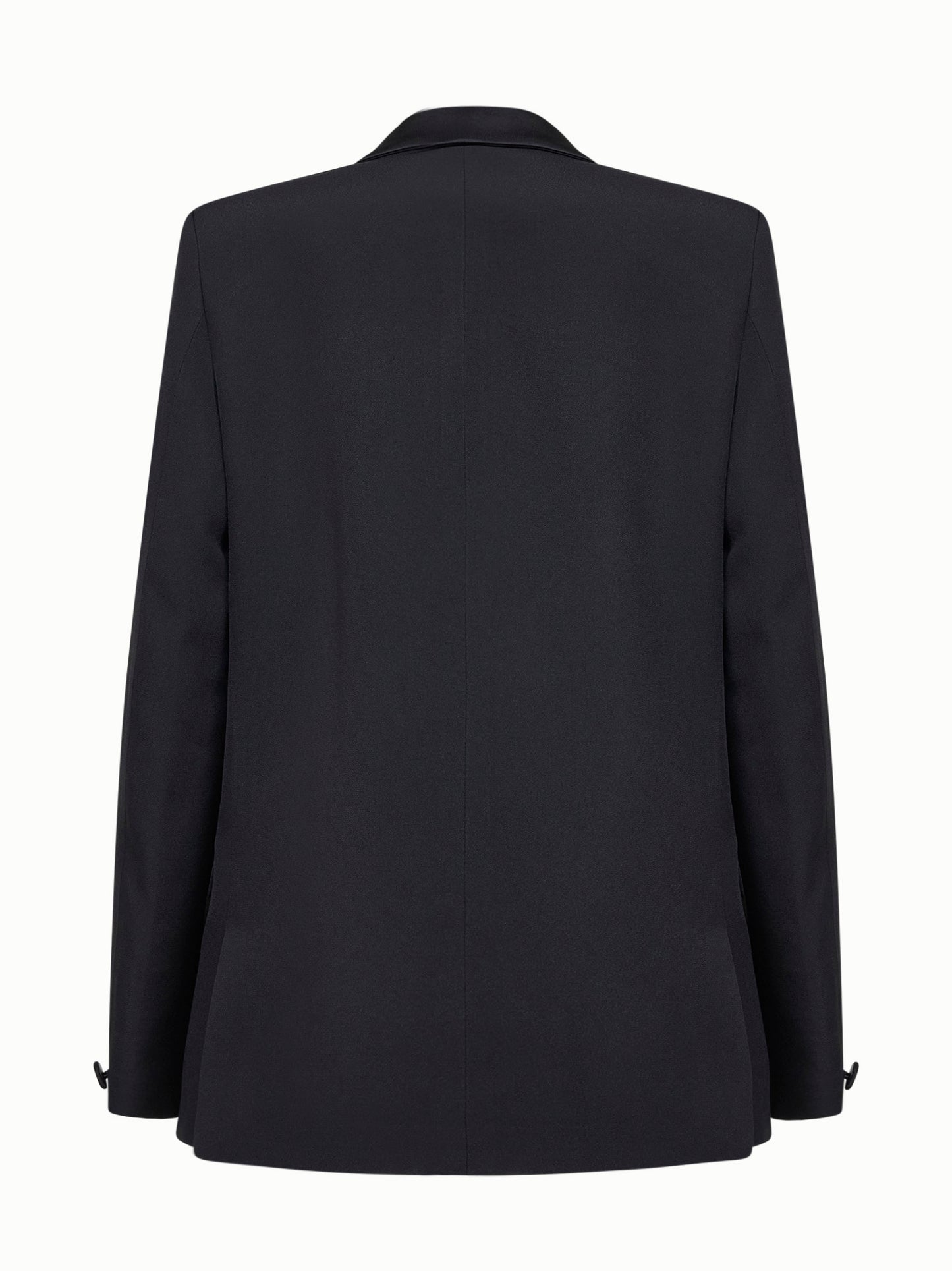 Black enver satin oversized double-breasted blazer