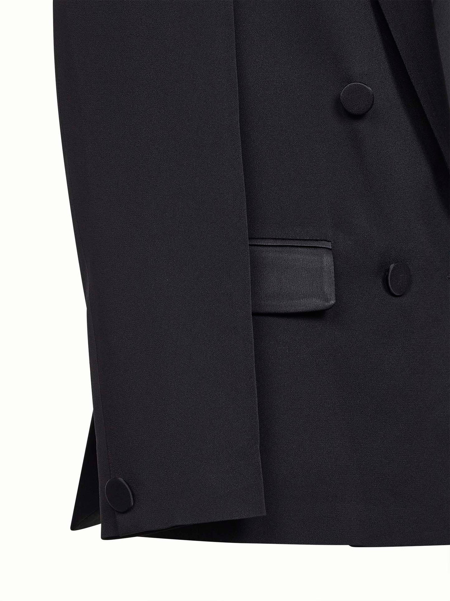 Black enver satin oversized double-breasted blazer