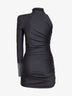 Black lycra hotfixed one-shoulder minidress