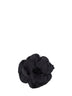 Black viscose and taffeta and organza flower brooch