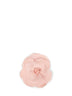 Pink viscose and taffeta and organza flower brooch