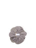 Grey viscose and taffeta and organza flower brooch