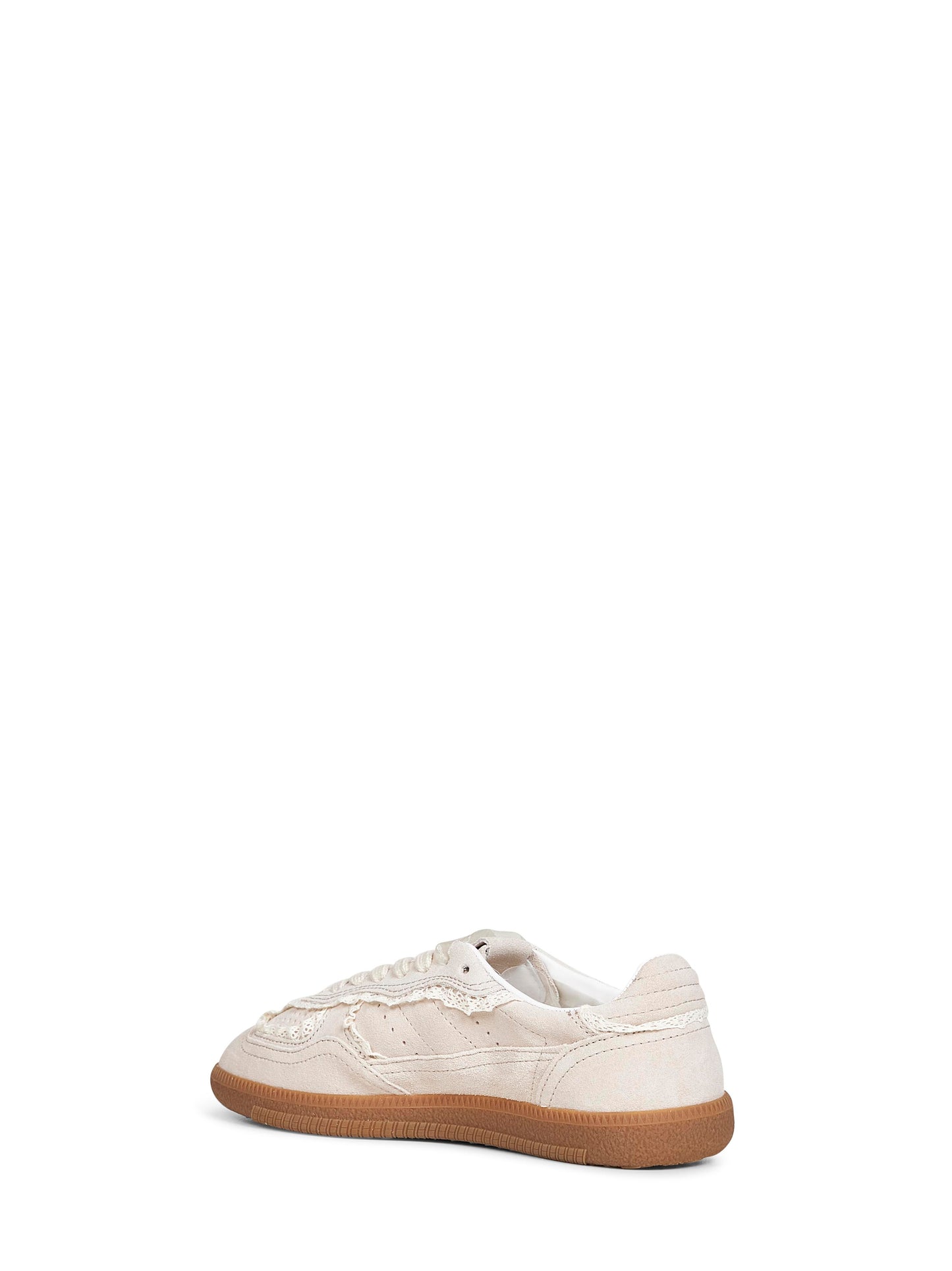Cream suede Tb.490 sneakers with crochet details