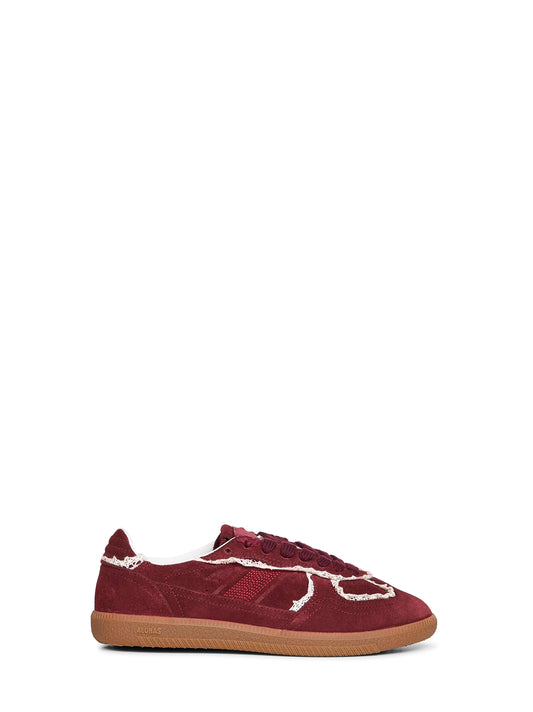 Burgundy suede Tb.490 sneakers with crochet details