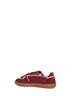 Burgundy suede Tb.490 sneakers with crochet details