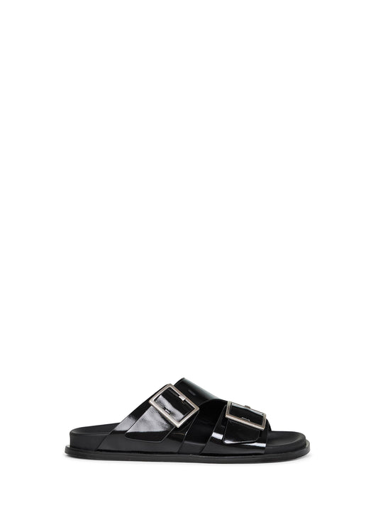Black patent leather Alba sandals