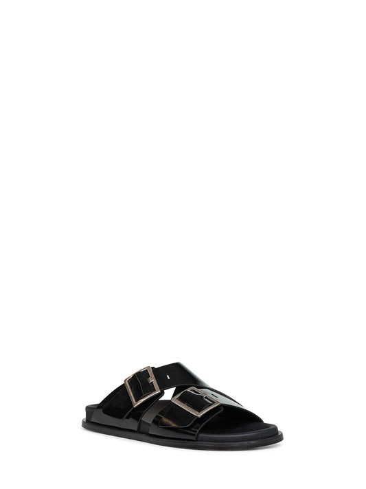 Black patent leather Alba sandals