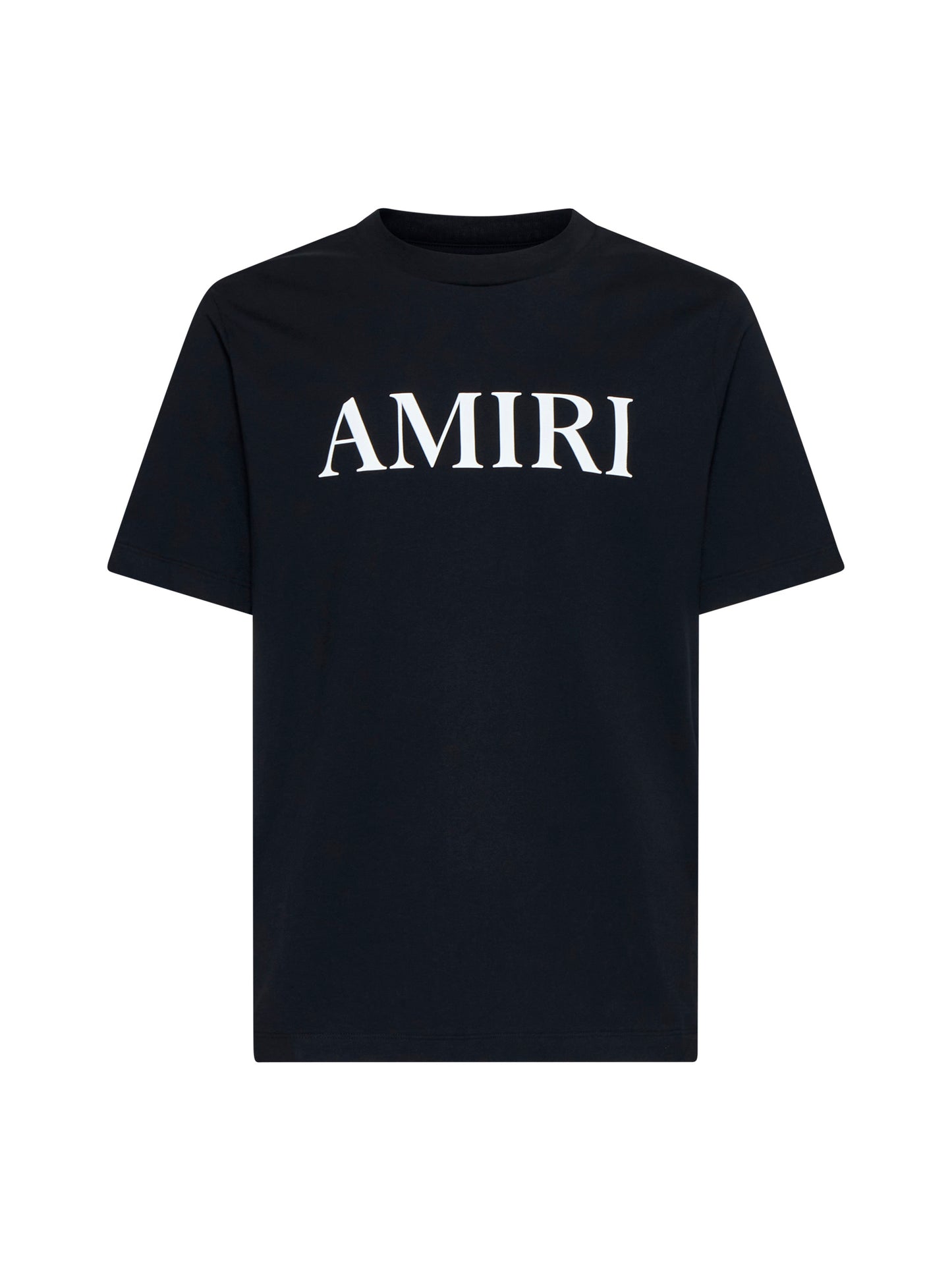 Black T-Shirt with Logo Lettering Print in Cotton
