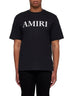 Black T-Shirt with Logo Lettering Print in Cotton
