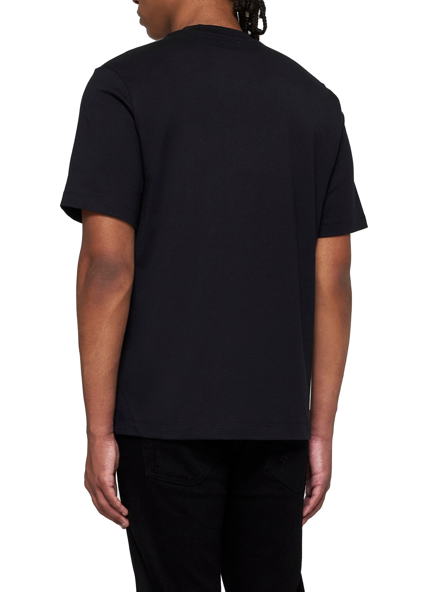 Black T-Shirt with Logo Lettering Print in Cotton