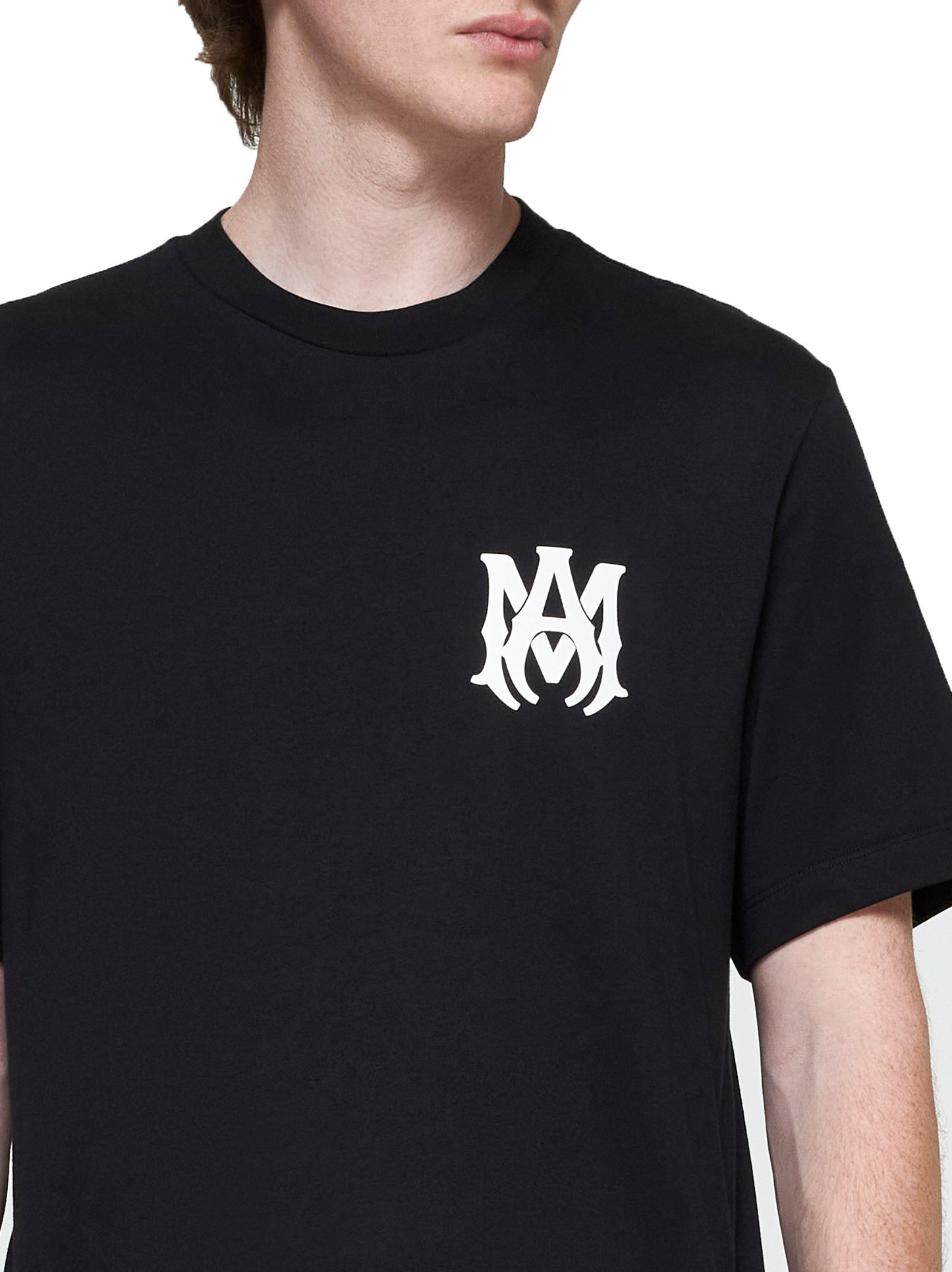 Black T-Shirt with Logo Print in Cotton