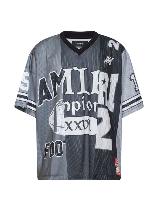 T-shirt oversize Spliced in mesh nero