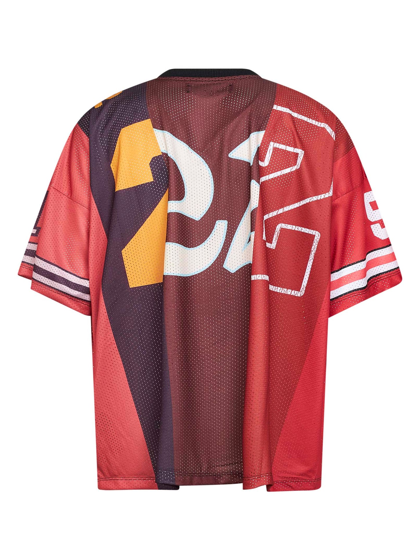 T-shirt oversize Spliced in mesh rosso