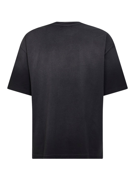 T-shirt oversize Spliced in jersey di cotone nero